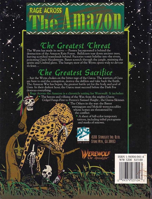 Werewolf the Apocalypse - Rage Across the Amazon (B Grade) (Genbrug)